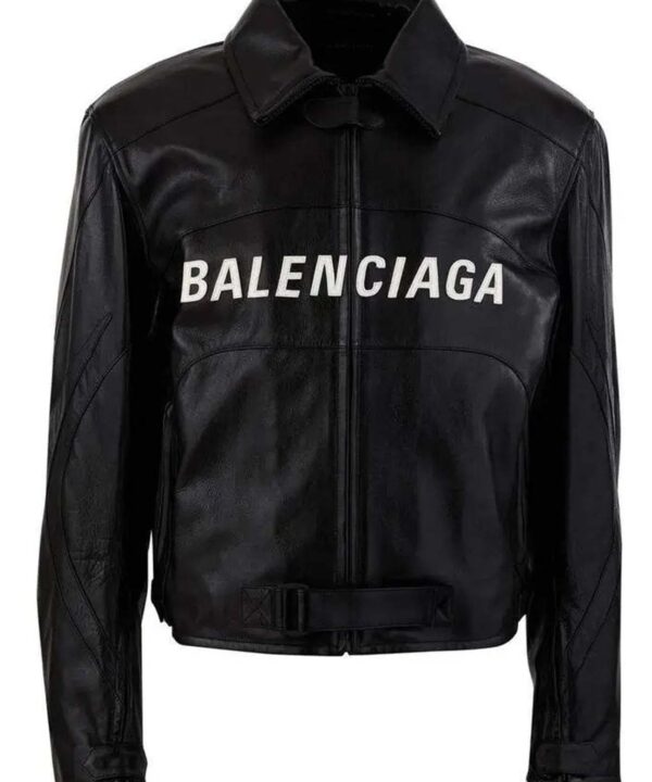 dua lipa balenciaga leather jacket