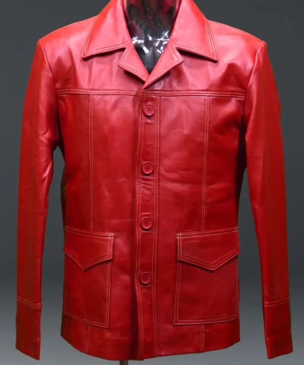 fight club original red leather jacket The cafe racer jacket