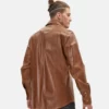 Men’s Shirt Style Genuine Brown Leather Jacket