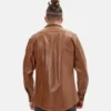 Men’s Shirt Style Genuine Brown Leather Jacket