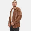 genuine brown leather jacket mens Shirt Style