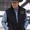 kevin costner john dutton black cotton vest yellowstone outfits