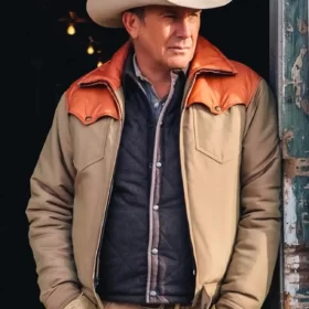 John Dutton Orange Cotton Jacket From Yellowstone