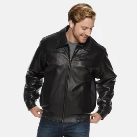 Classic Lambskin Bomber Leather Jacket For Men's