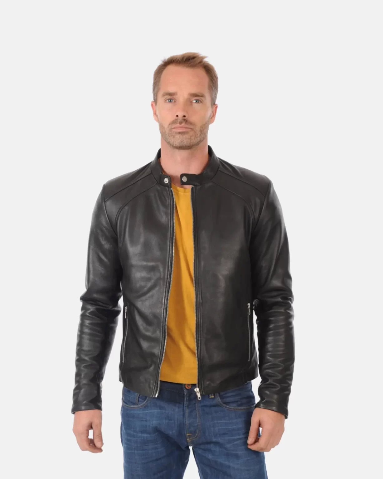 Mens Racer Leather Jacket