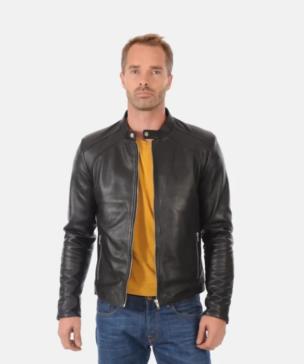 Mens Racer Leather Jacket