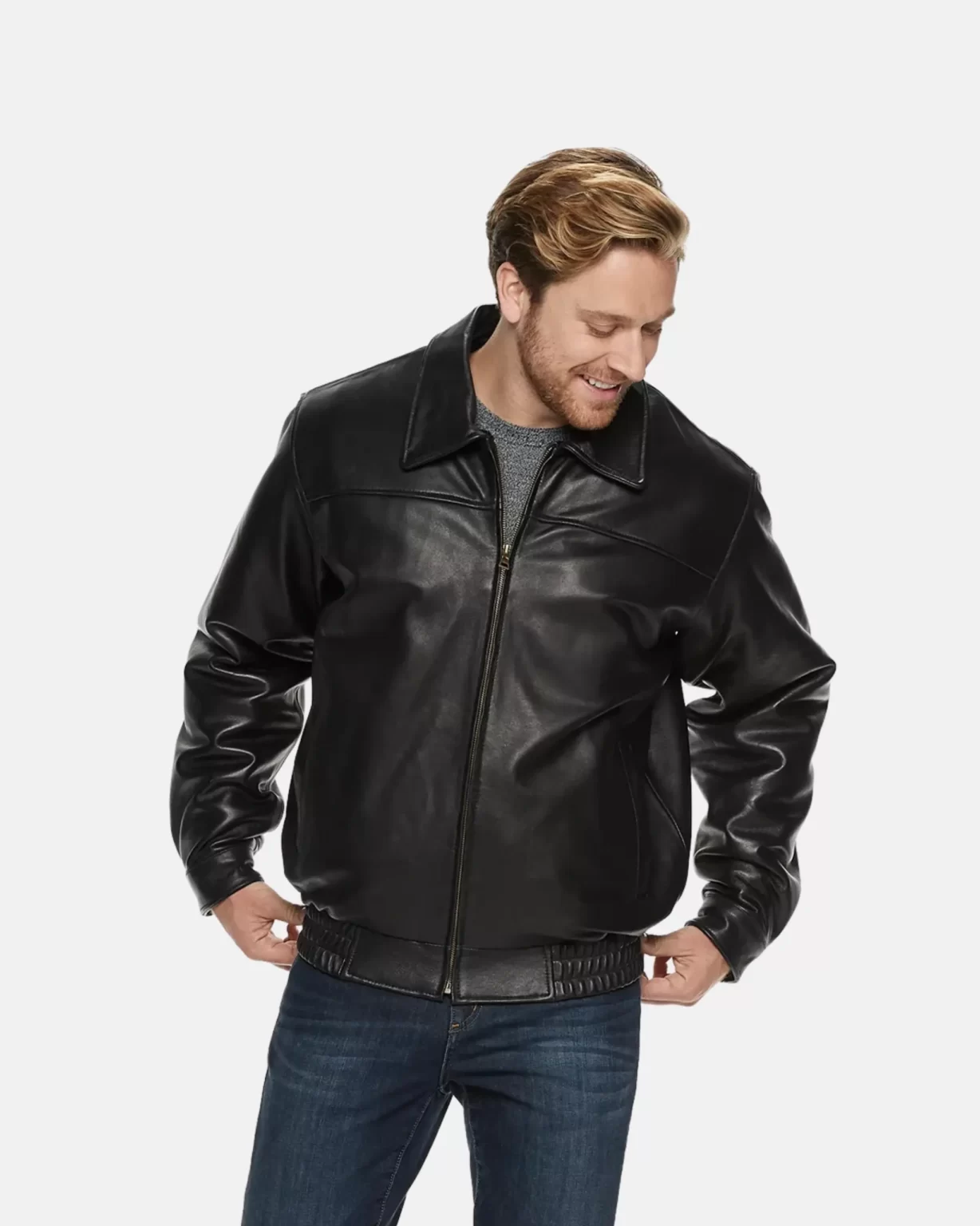 Bomber Leather Jacket For Men