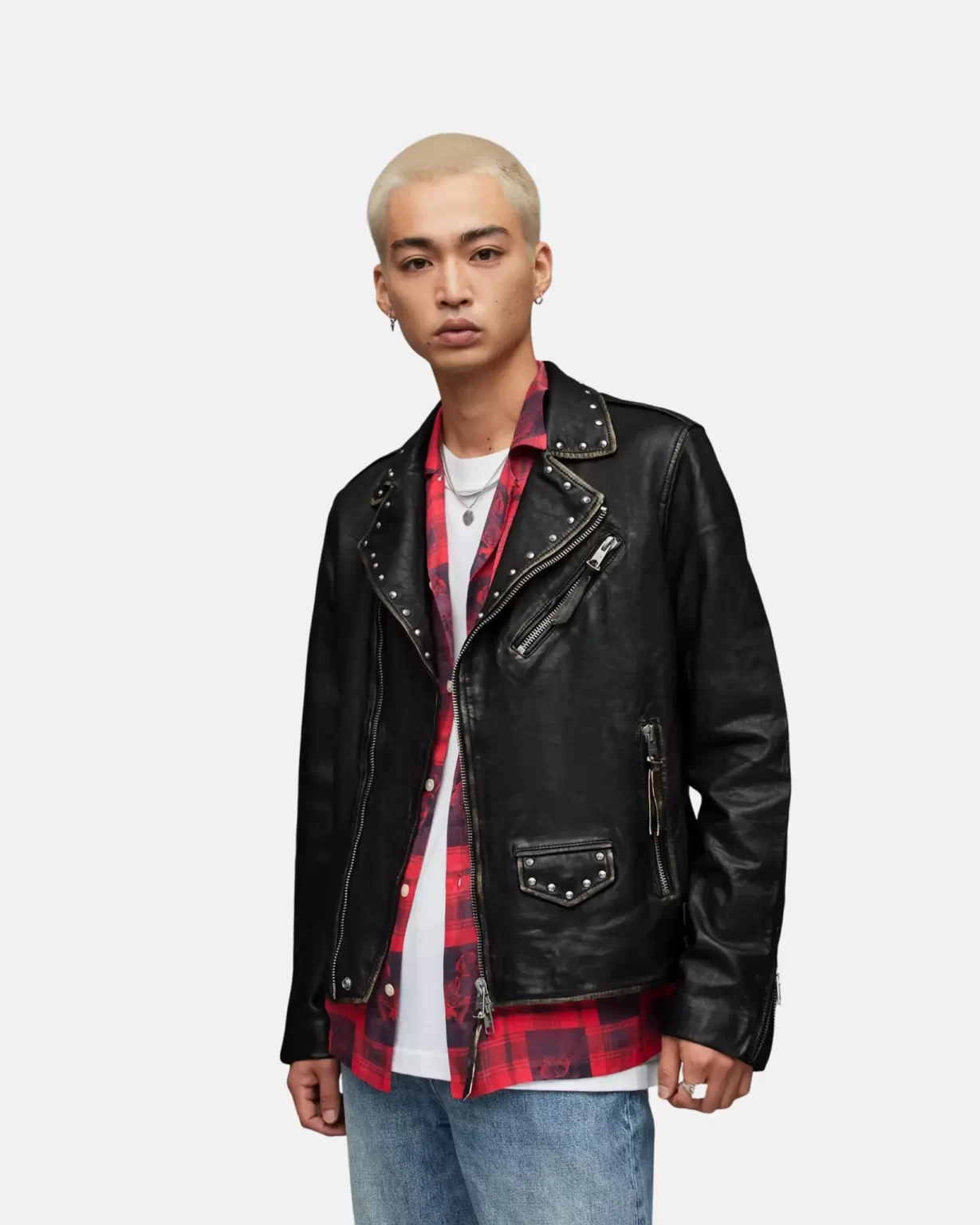 New Punk Casual Biker Shearling Collar Jacket