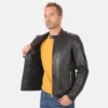 Mens Black Racer Leather Jacket