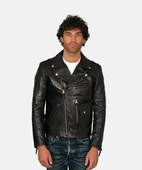 Mens Double Rider Glodline Leather Jacket