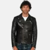 Mens Double Rider Glodline Leather Jacket