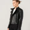 women leather biker jacket