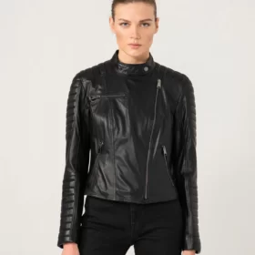 Women's RENATA Signature Black Leather Jacket