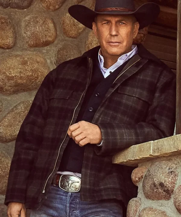 yellowstone kevin costner john dutton plaid jacket