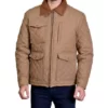 yellowstone s04 john dutton brown quilted jacket yellowstone outfit