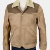 yellowstone shearling collar buff suede leather jacket Yellowstone apparels Leather