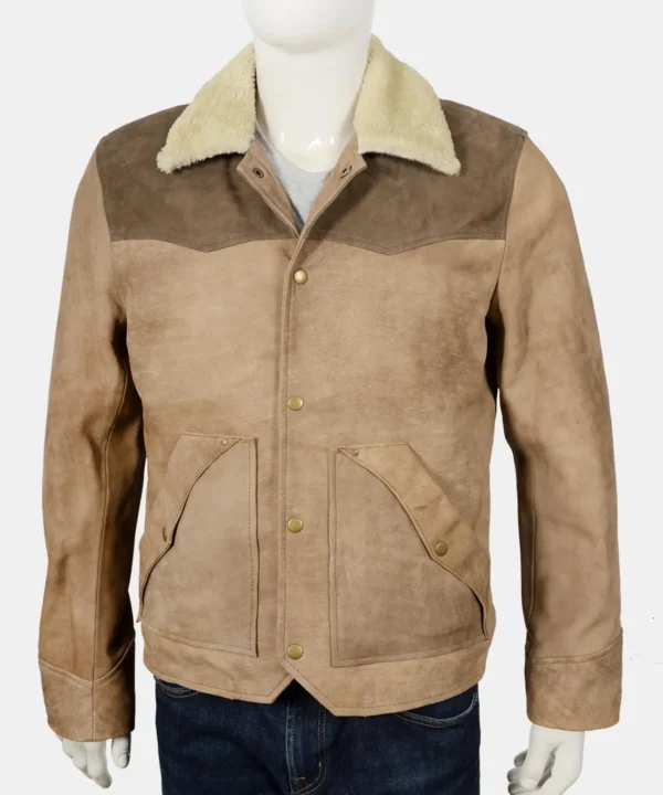 yellowstone shearling collar buff suede leather jacket Yellowstone apparels Leather