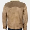 yellowstone shearling collar buff suede leather jacket