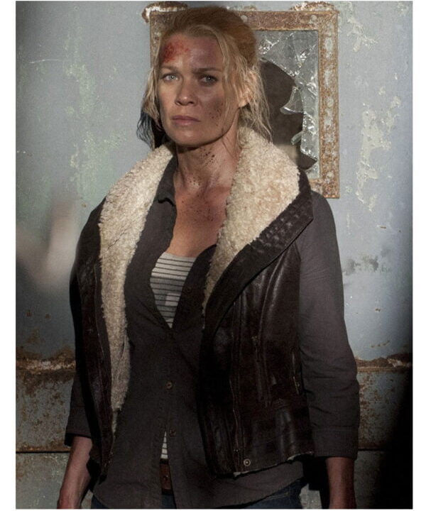 The Walking Dead Andrea Harrison Brown Leather Vest