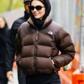 Kendall Jenner Brown North Face Puffer Jacket