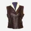 The Walking Dead Andrea Harrison Brown Leather Vest