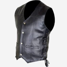 The Walking Dead Daryl Dixon Angel Wings Black Leather Vest