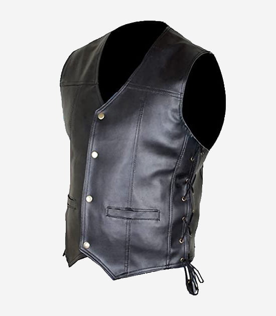 The Walking Dead Daryl Dixon Angel Wings Black Leather Vest