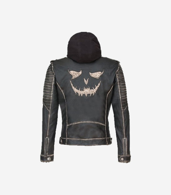 The Killing Suicide Squad Joker Hooded Leather Jacket