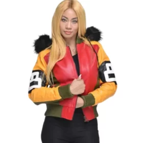 Women's 8 Ball Bomber Leather Jacket