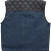 First Manufacturing Hunt Club Black Blue Leather Canvas Vest (1)