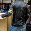 Men's Black Biker Vintage Motorcycle Distressed Cafe Racer Leather Jacket (2)