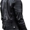 Men's Black Quilted Slim Fit Biker Motorcycle Jacket (2)