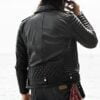 Men's Black Quilted Slim Fit Biker Motorcycle Jacket (3)