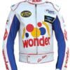 Ricky Bobby Wonder Jacket Racing White Faux Leather Jacket-02