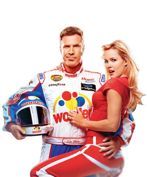 Ricky Bobby Wonder Jacket Racing White Faux Leather Jacket