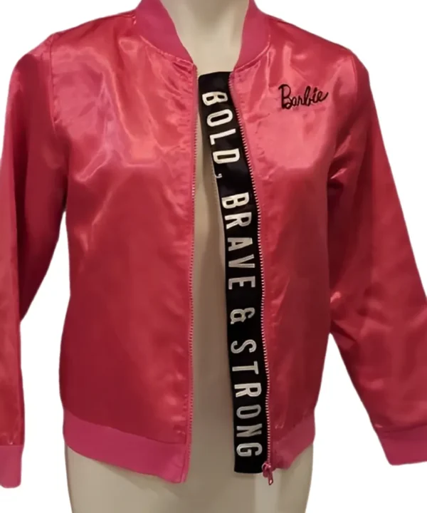 Barbie Pink Satin Bomber Jacket-01