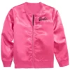 Barbie Pink Satin Bomber Jacket