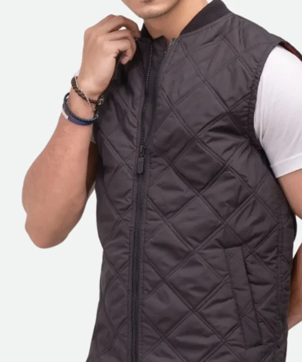 John Cena F9 Black Quilted Vest-02