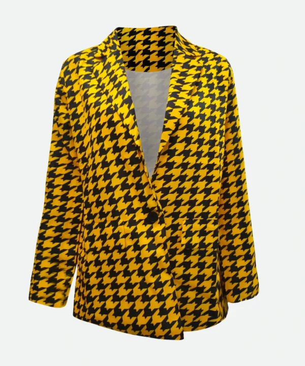 Lily Collins Emily In Paris Yellow Plaid Blazer