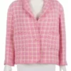 Margot Robbie Barbie Pink Checkered Blazer-01