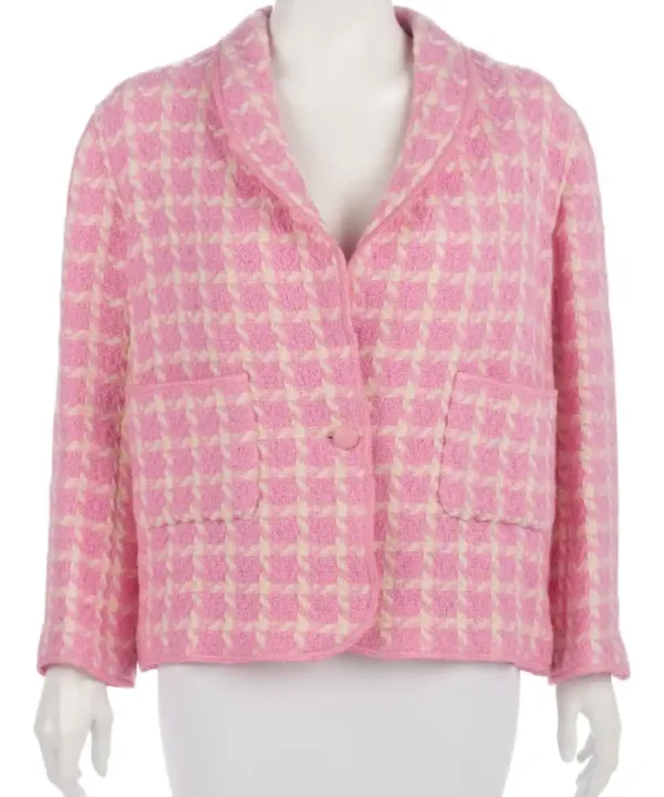 Margot Robbie Barbie Pink Checkered Blazer-01