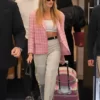 Margot Robbie Barbie Pink Checkered Blazer-03