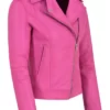 Margot Robbie Barbie Pink Leather Jacket-01