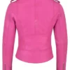 Margot Robbie Barbie Pink Leather Jacket-03