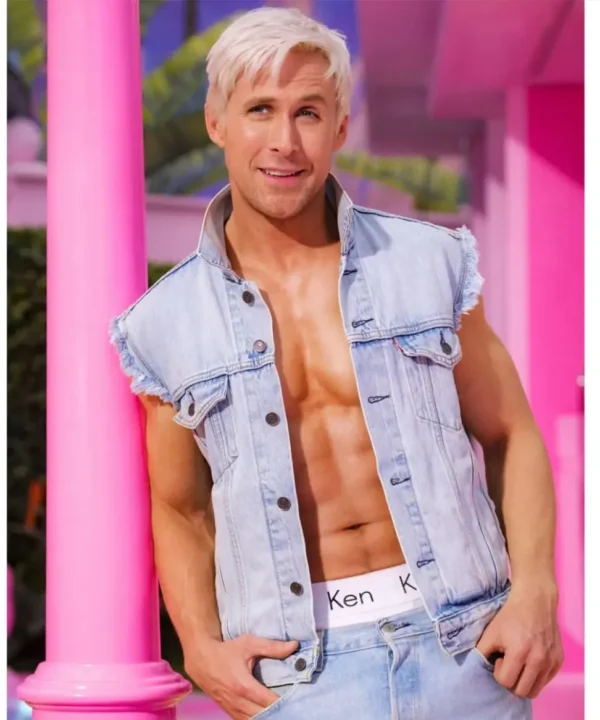 Ryan Gosling Barbie Blue Denim Vest