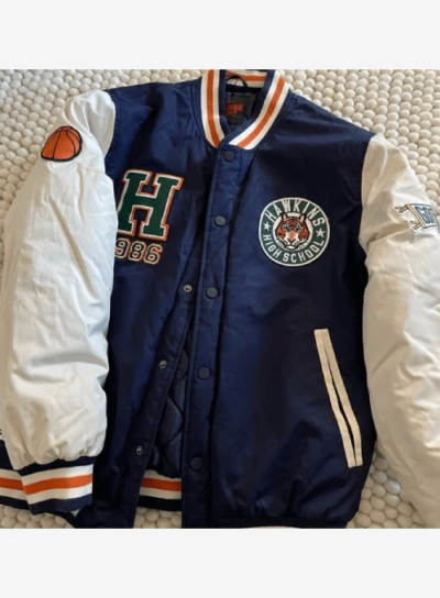 Stranger Things Blue Varsity Jacket-01