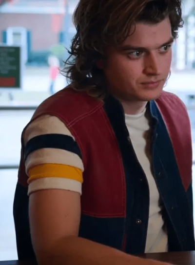 Stranger Things Steve Harrington Red & Blue Denim Vest