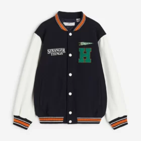 Stranger Things Wool Baseball Black Varsity Jacket