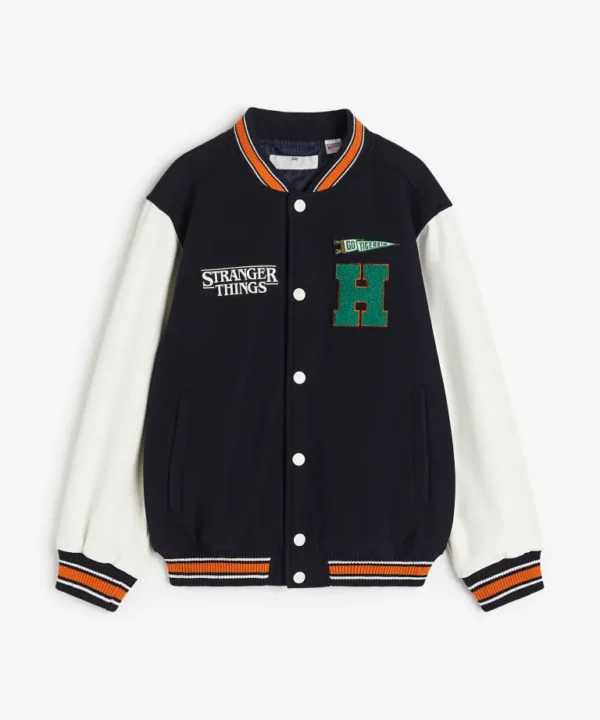 Stranger Things Wool Baseball Black Varsity Jacket