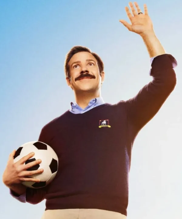 Ted Lasso Jason Sudeikis Blue Sweater